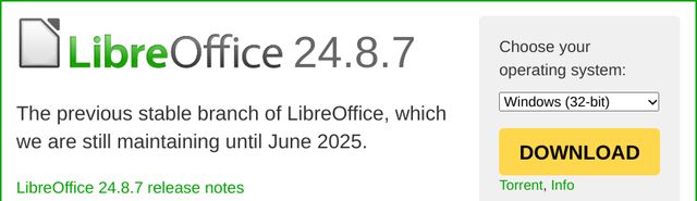 LibreOffice 24.8.7 disponible
